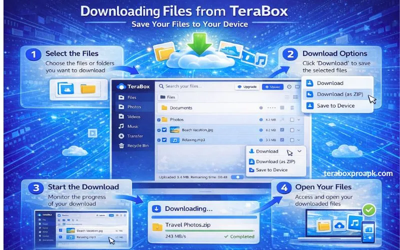 Downloading Files in TeraBox